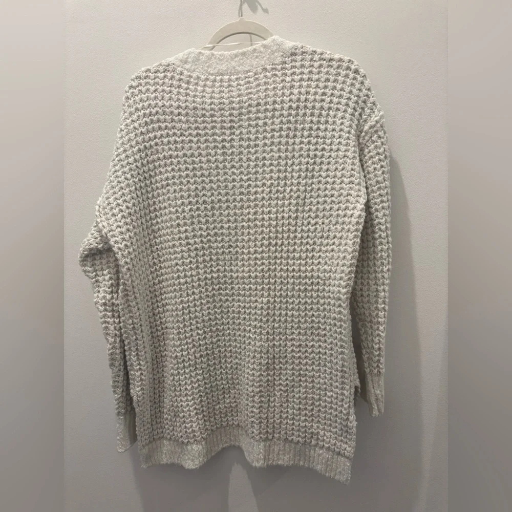 Free People White Women's Whistle Thermal Henley Sweater - Picture 2 of 2